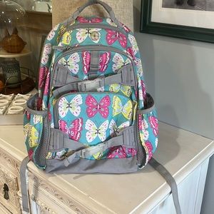 Pottery Barn Kids Mackenzie Bright Aqua Butterfly Large Backpack